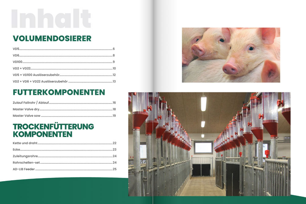 Volumendosierer und Fallrohre